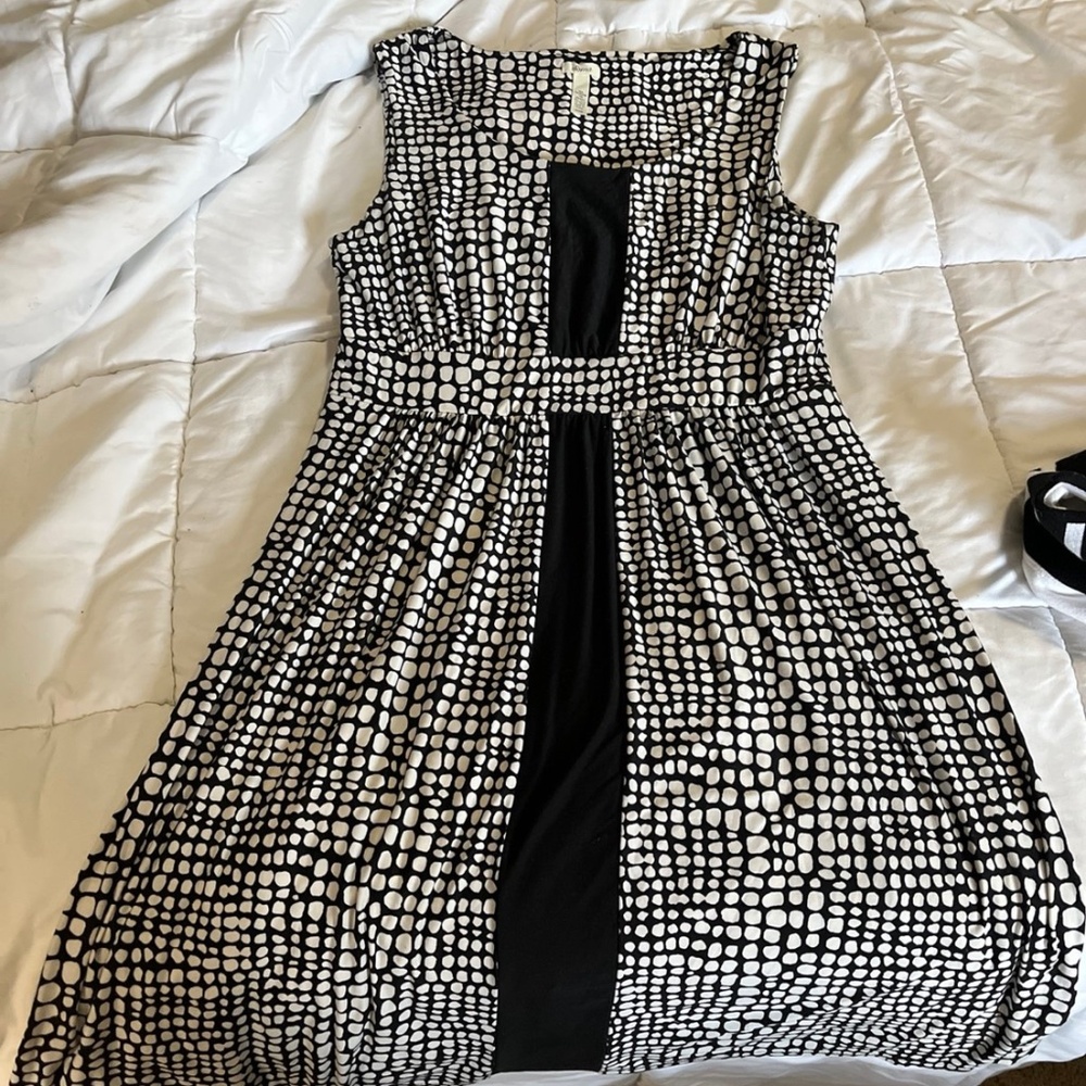Soma Black & White Pattern Dress – Size Medium